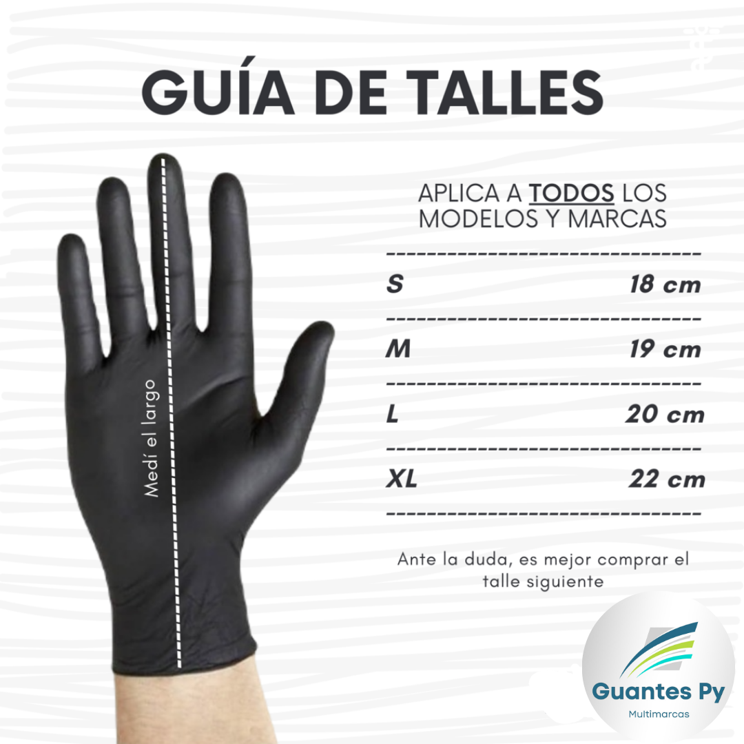 Guantes de Nitrilo Negro x 100 unidades