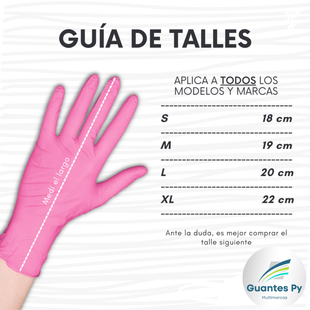 Guantes de Nitrilo Rosa x 100 unidades