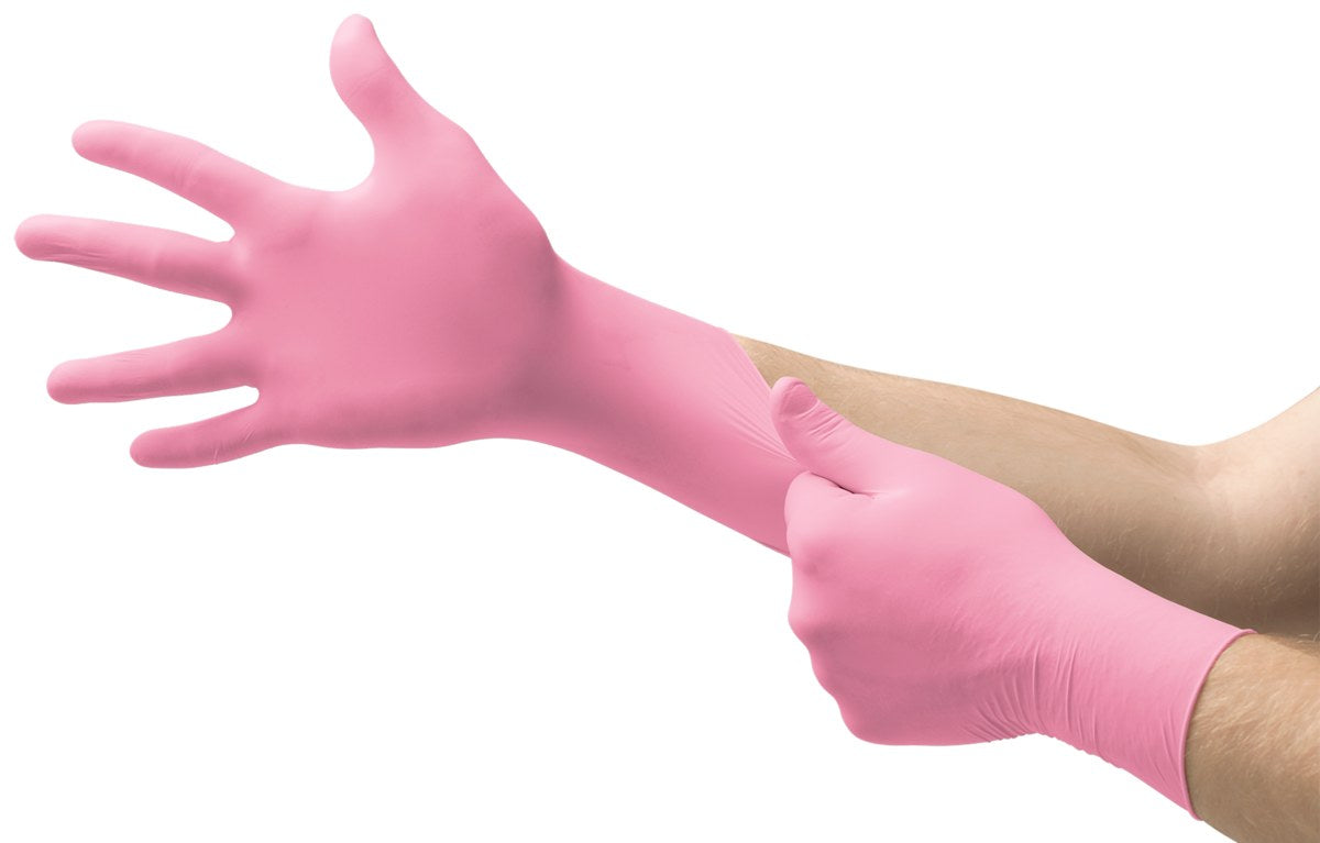 Guantes de Nitrilo Rosa x 100 unidades